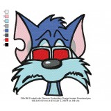 130x180 Furrball with Glasses Embroidery Design Instant Download